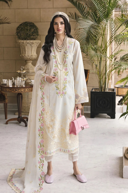 Sable Vogue Embroidered Lawn Suits Unstitched 3 Piece SL-12-23-V1 DHALIA - Luxury Collection
