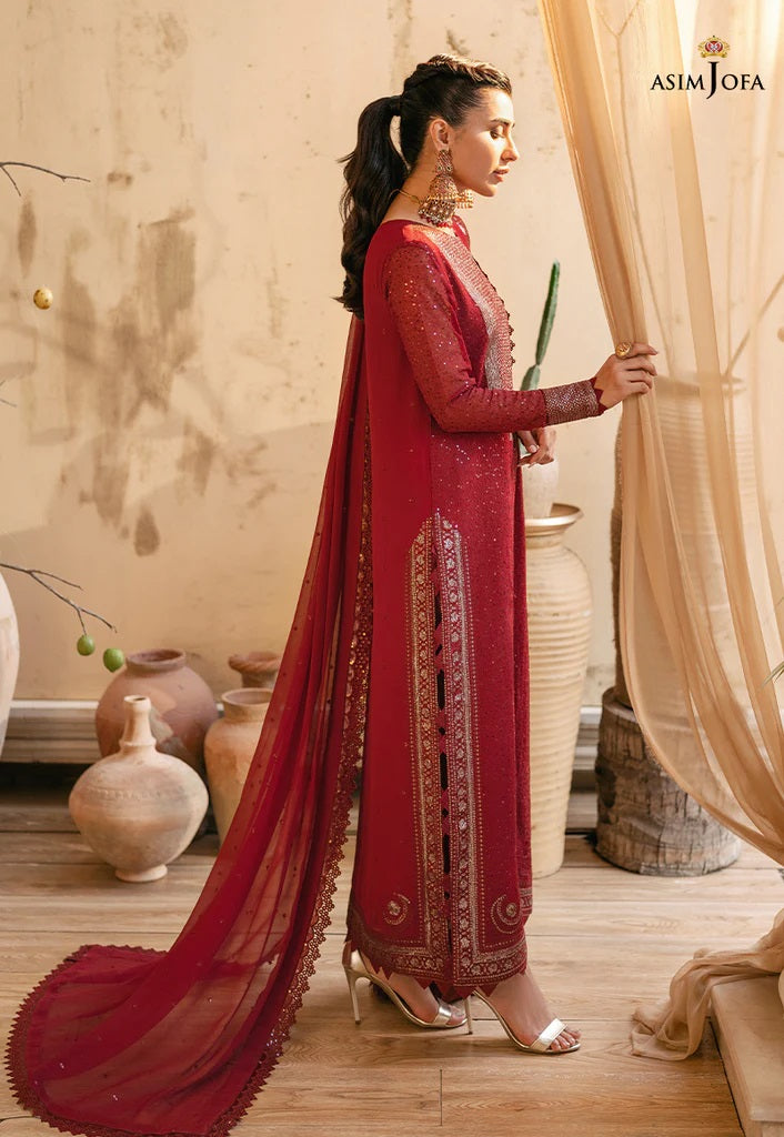 Mehr o Mah by Asim Jofa Festive Embroidered 3pc Unstitched Suit AJM-12