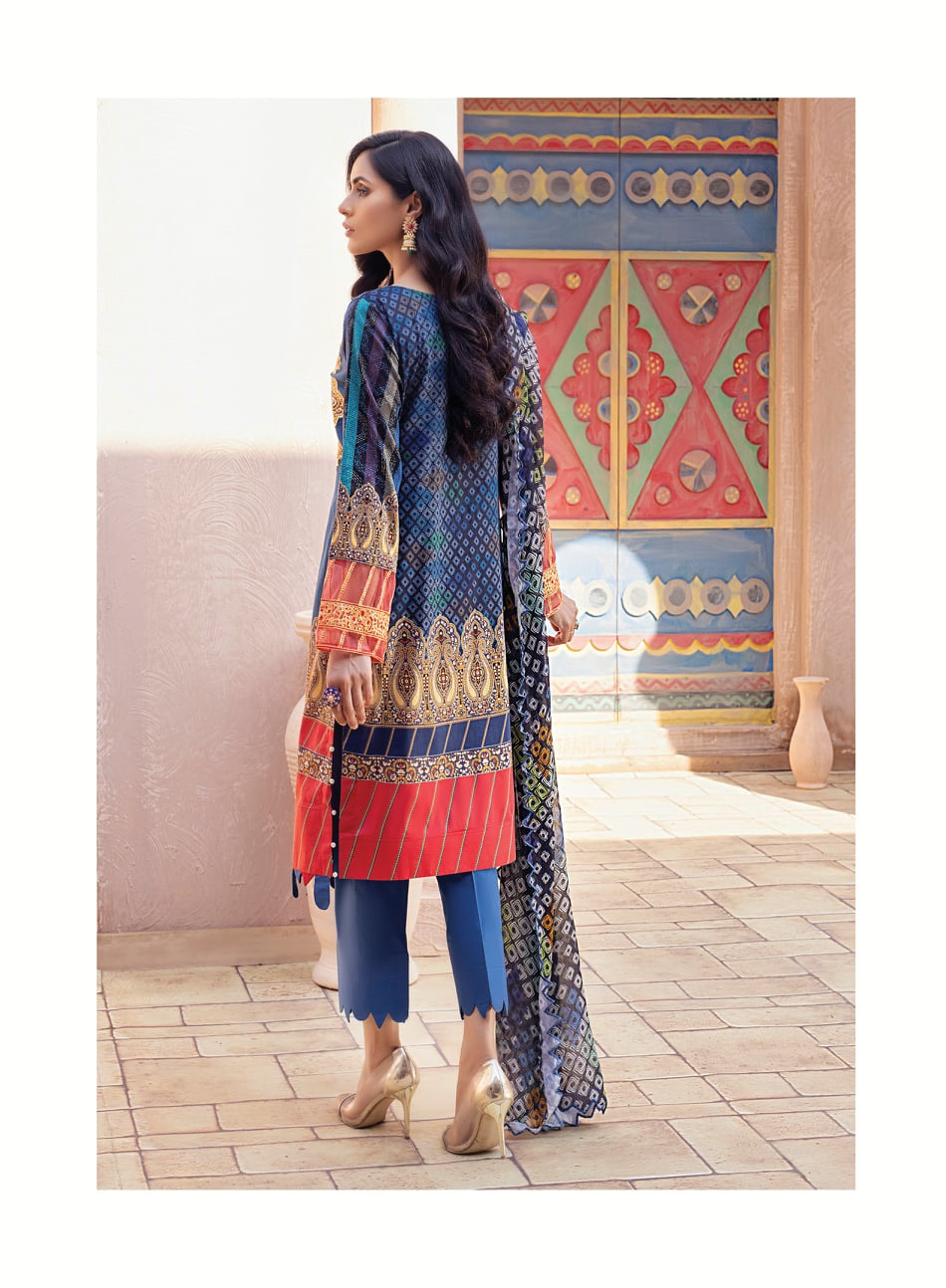 Alzohaib Premium Lawn Unstitched 3 Piece Suit - FHPCL-2-21-12 - Festive Hues