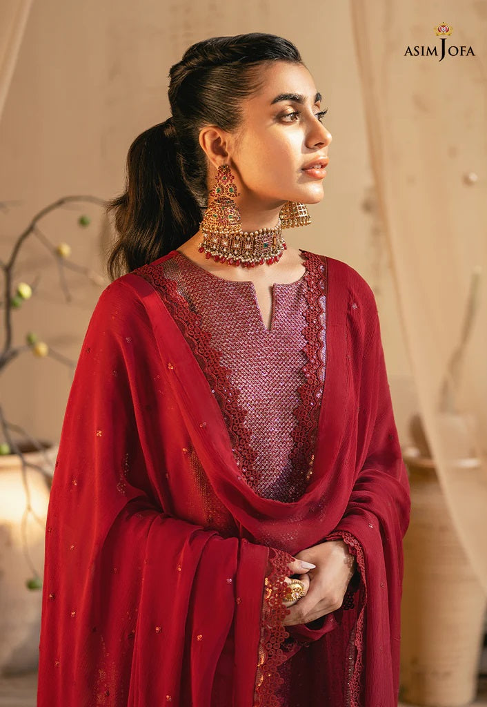 Mehr o Mah by Asim Jofa Festive Embroidered 3pc Unstitched Suit AJM-12