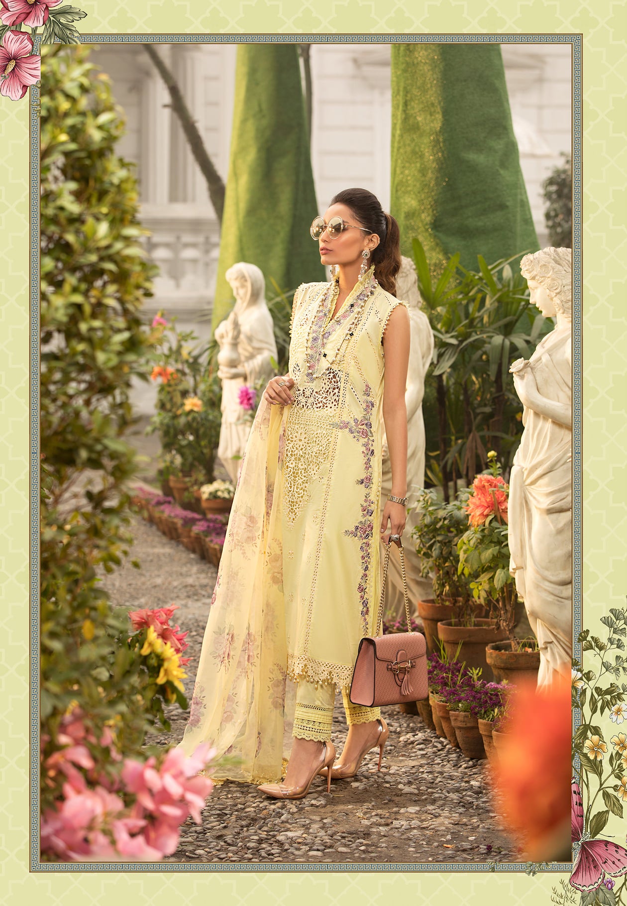 Maria B Embroidered Lawn Suits Unstitched 3 Piece D-2212-B Summer Collection
