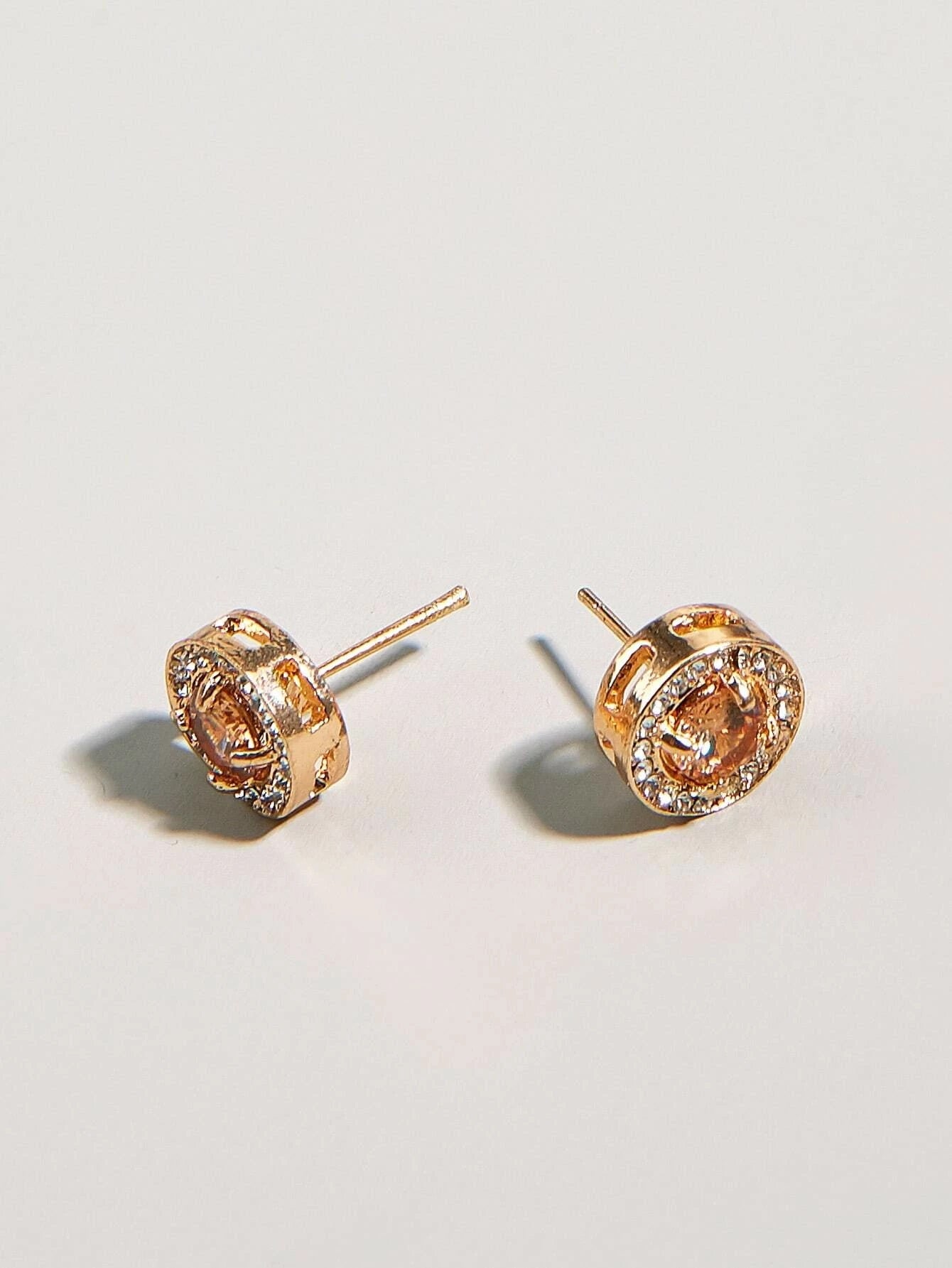 Faux Gem Rhinestone Stud Earrings - HDJ 133