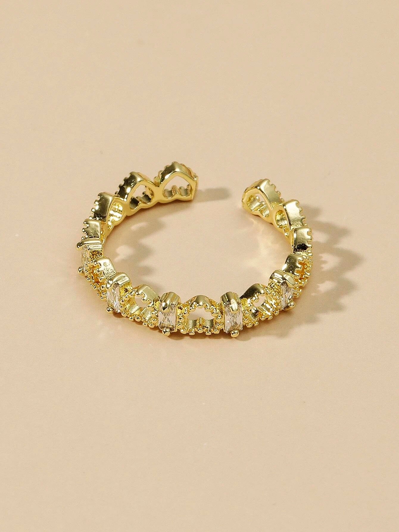 Zircon Decor Cuff Ring - HDJ 134