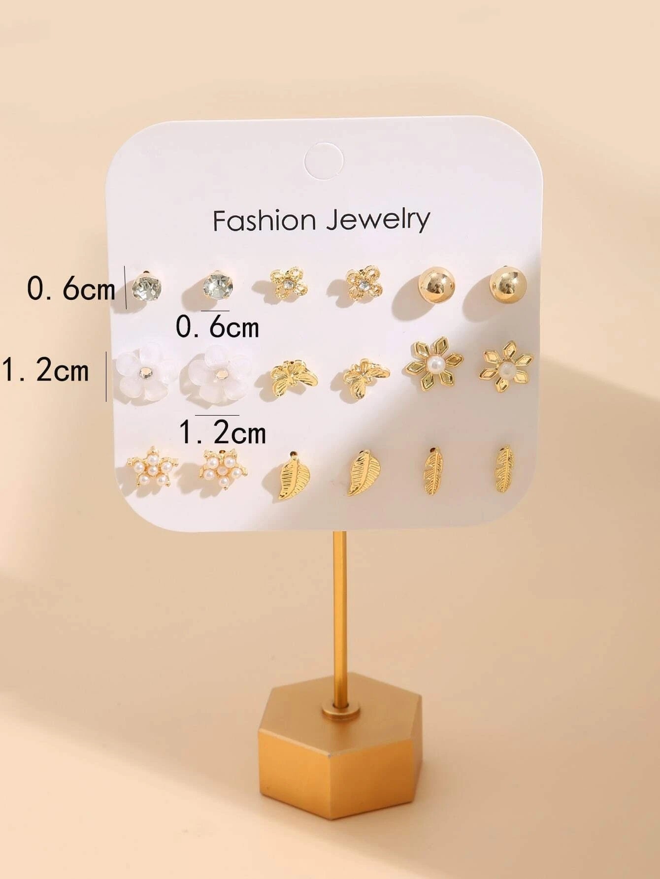 9 pairs Flower Style Stud Earrings - HDJ-136