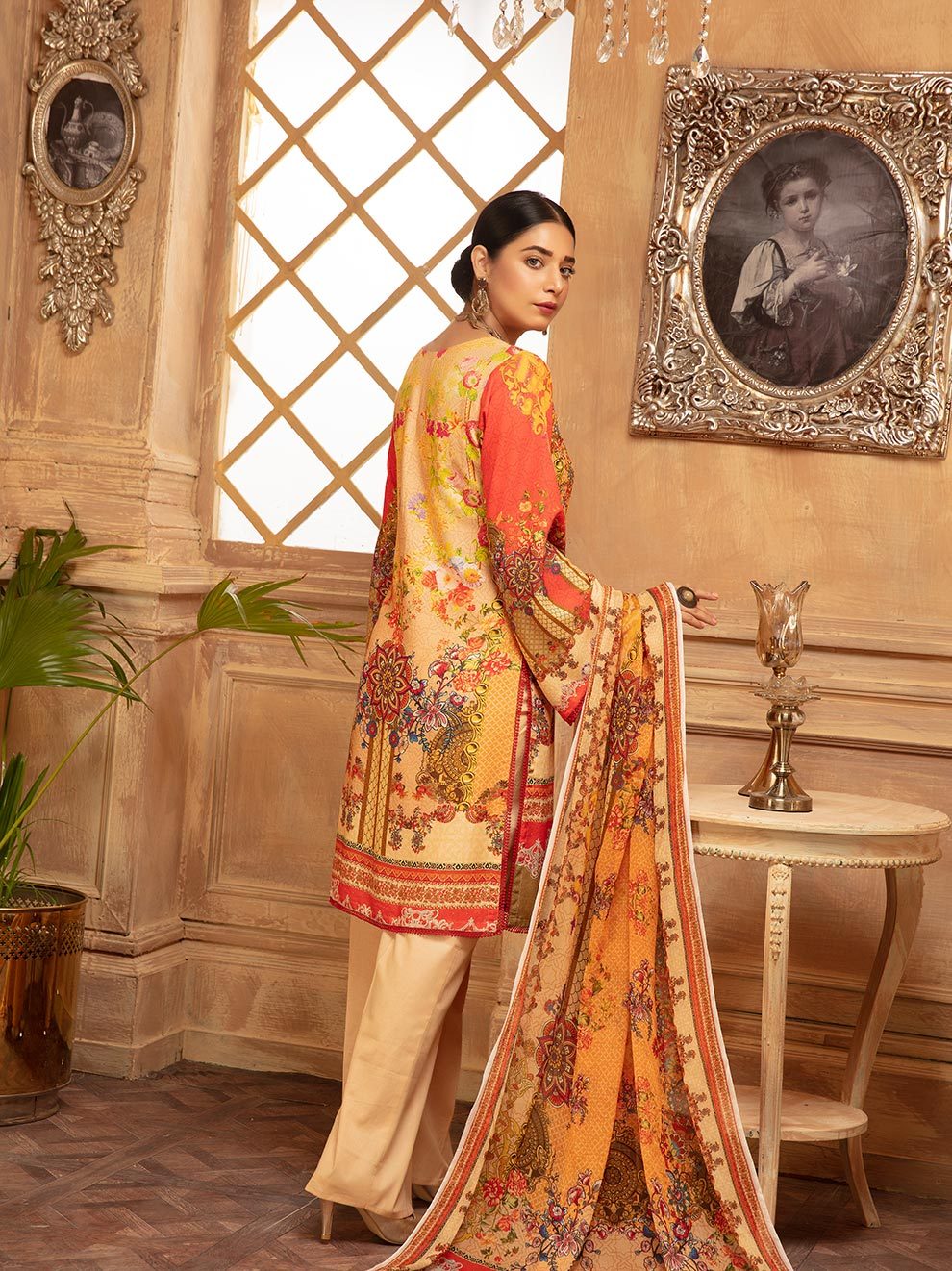 NUR Rang Nagar Printed Karandi Unstitched 3 Piece Suit - RN 13