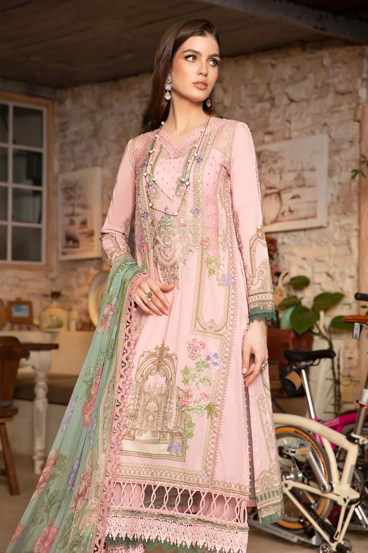 MPrints By Maria B Embroidered Lawn Suits Unstitched 3 Piece MPT-1713-A