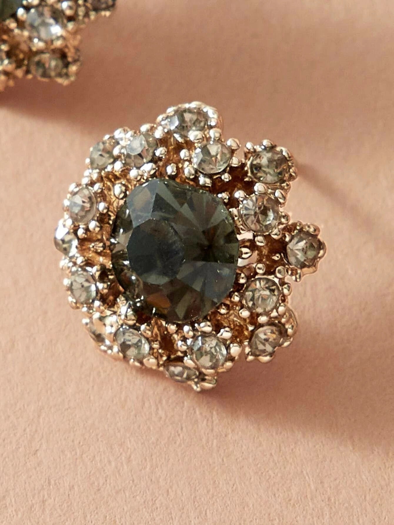 Gemstone Decor Stud Earrings - HDJ 141