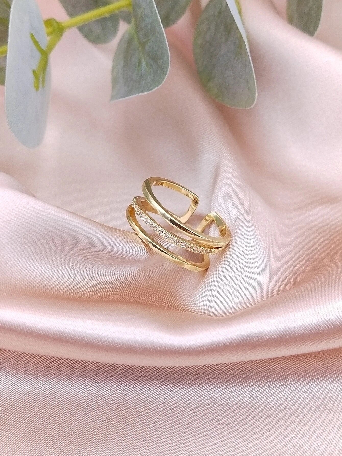 Rhinestone Cuff Ring - HDJ 145