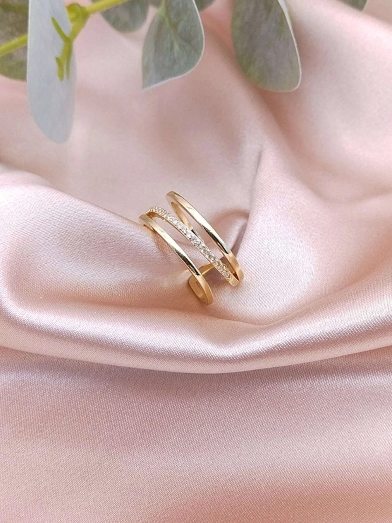 Rhinestone Cuff Ring - HDJ 145