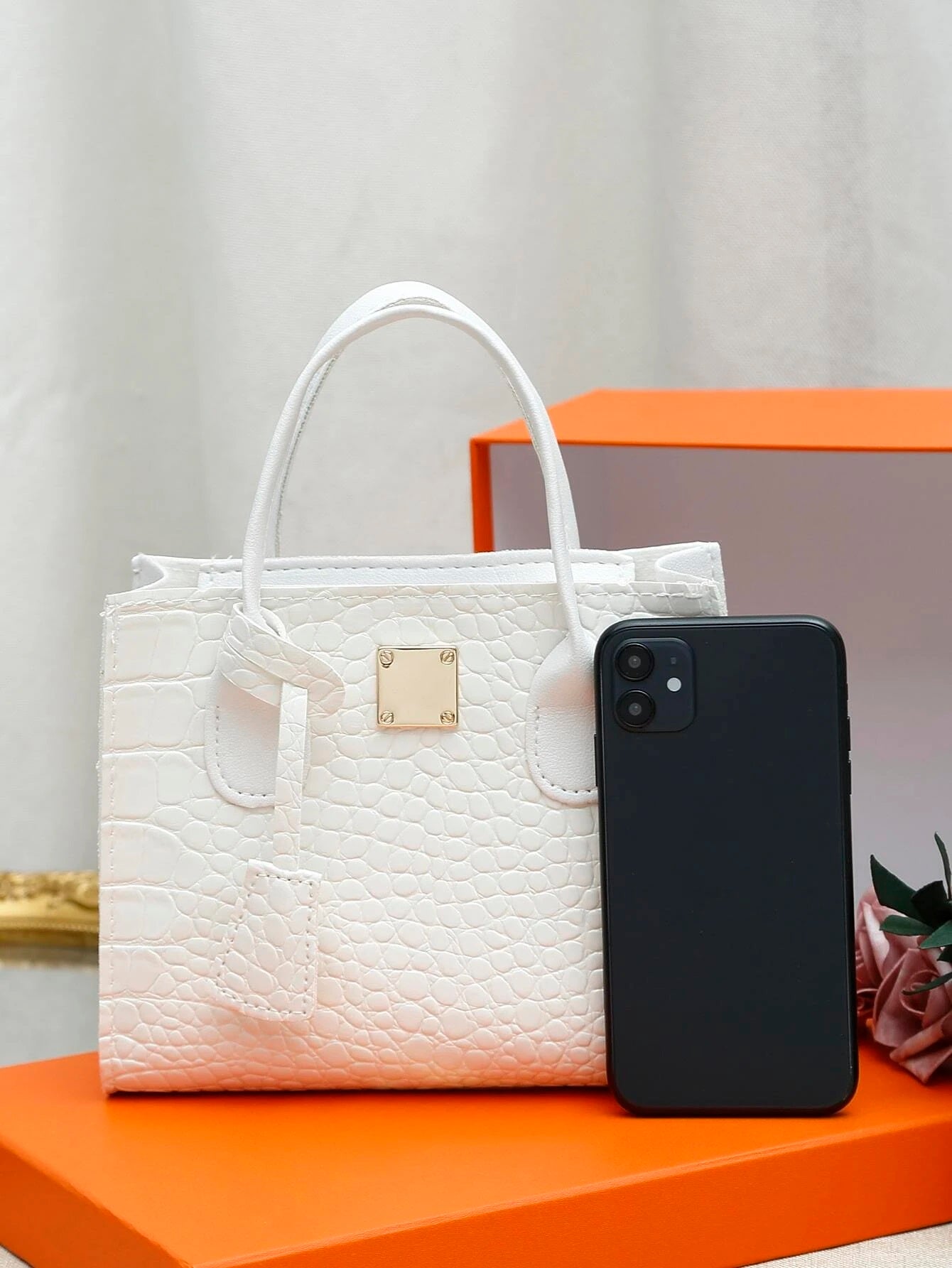 Mini Crocodile Embossed Stylish Square Bag - HDJ 147