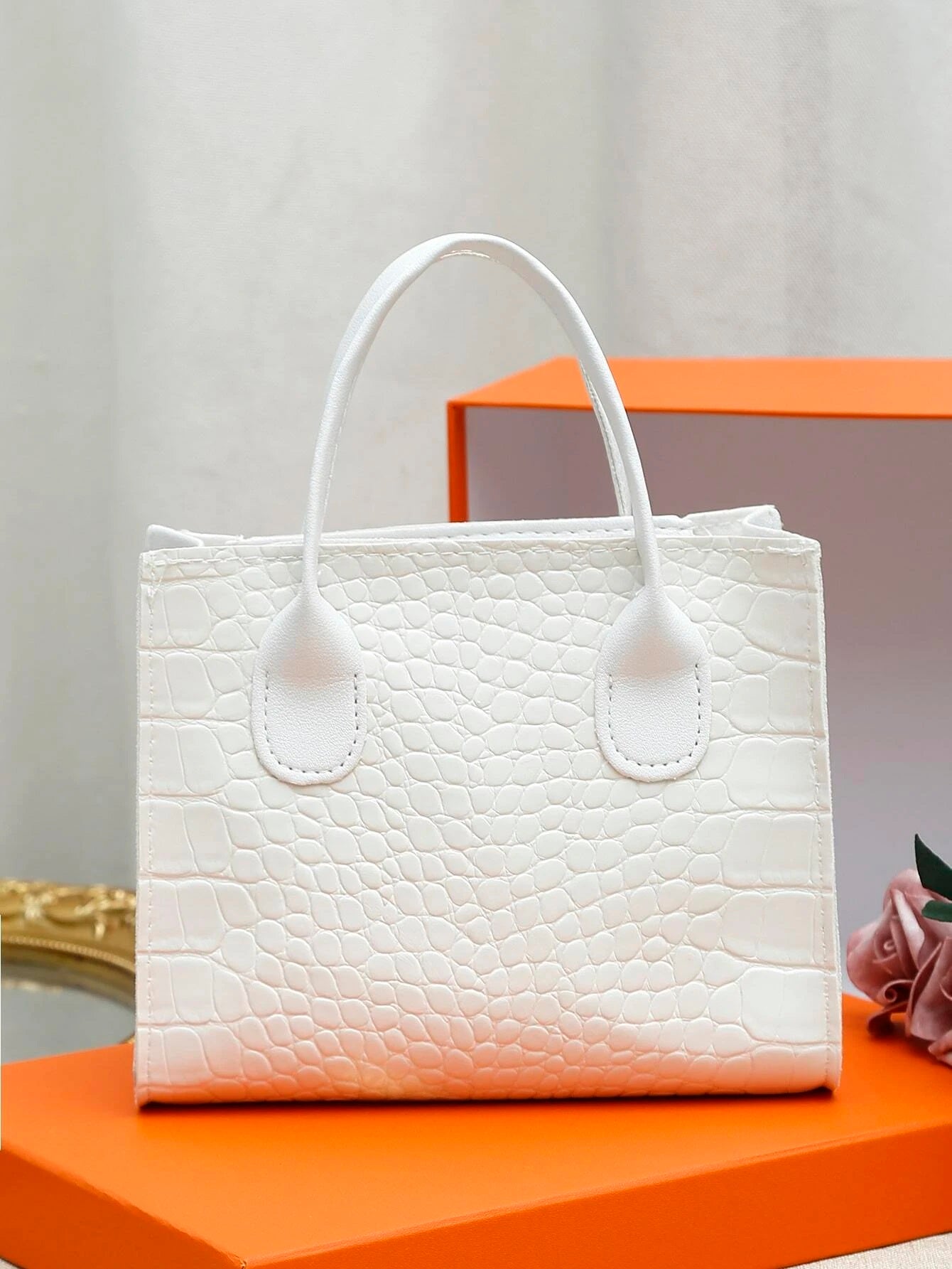Mini Crocodile Embossed Stylish Square Bag - HDJ 147