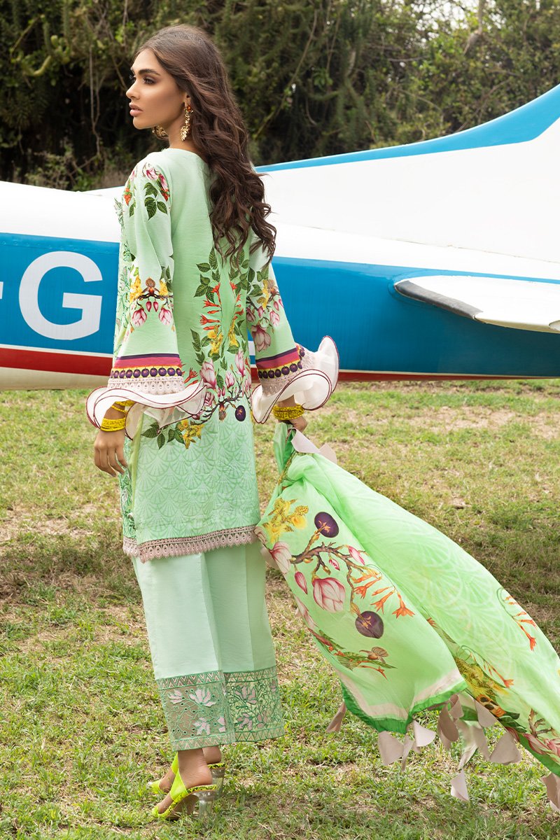 Mushq Hemline Embroidered Lawn Unstitched 3 Piece Suit - 14 SPRING BUD