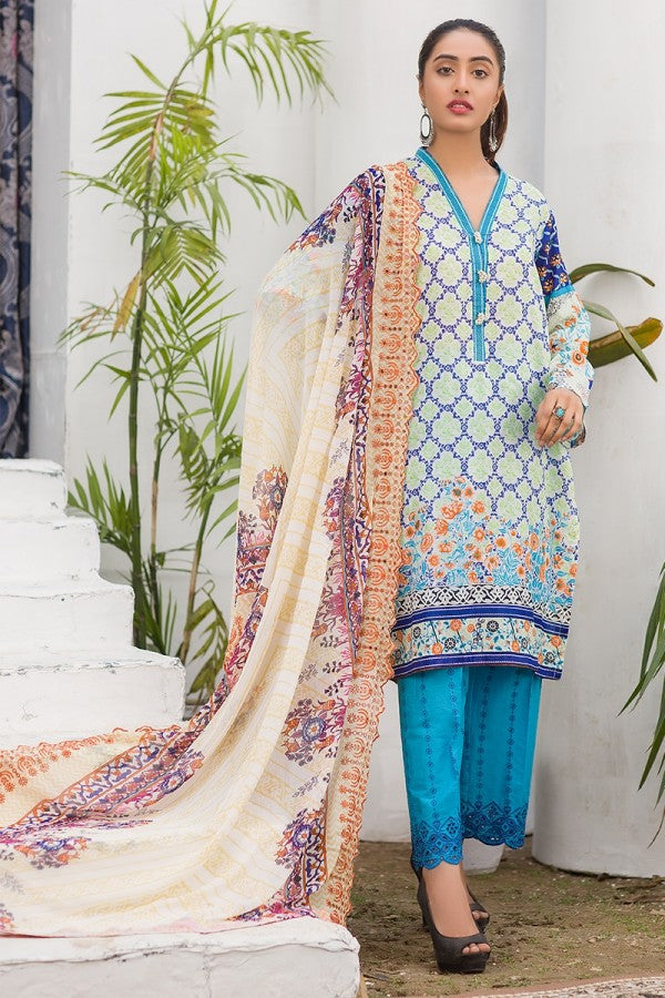 Noor Jahan Embroidered Lawn Unstitched 3 Piece Suit - SS14