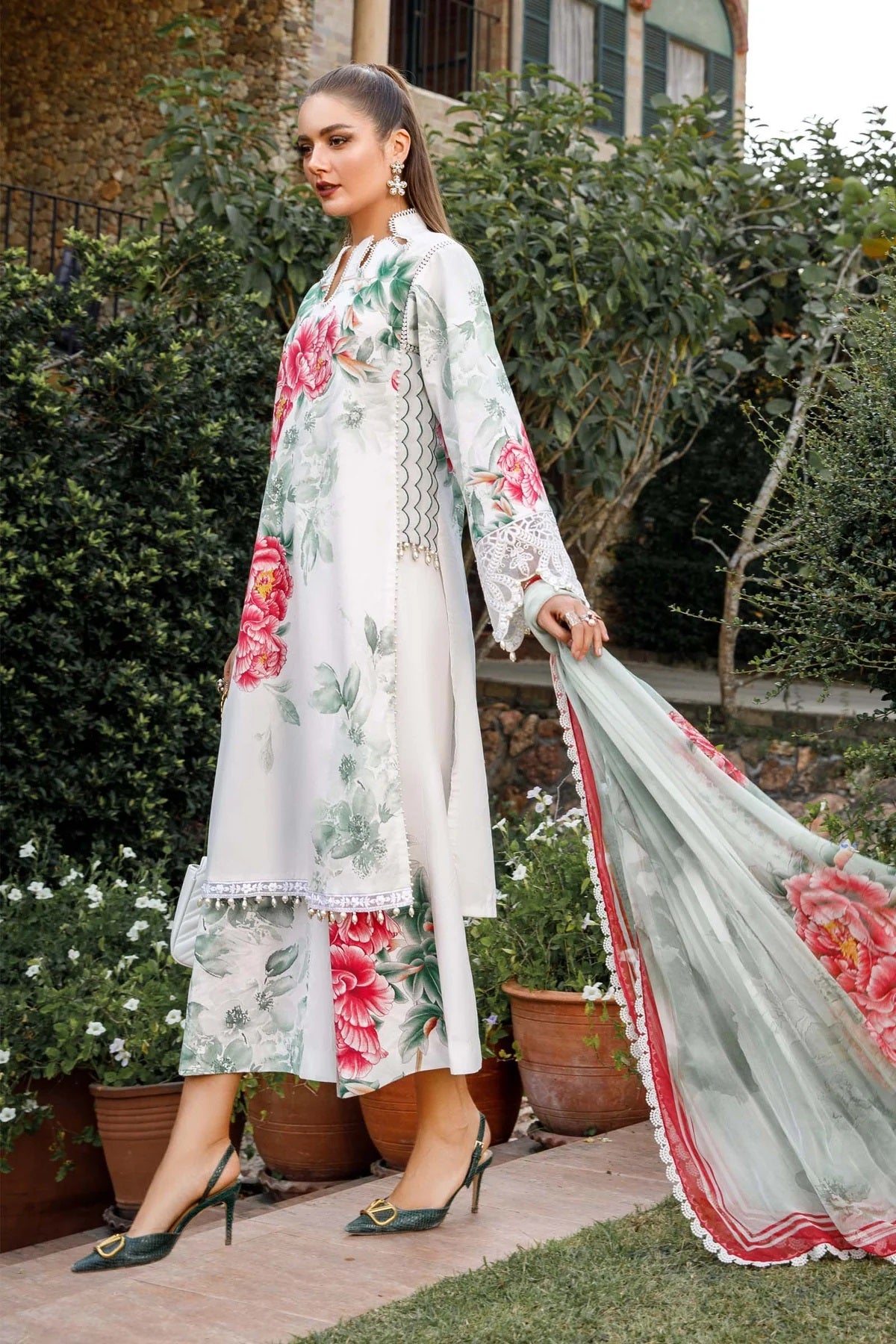 MPrints By Maria B Embroidered Lawn Suits Unstitched 3 Piece MPT-1714-A