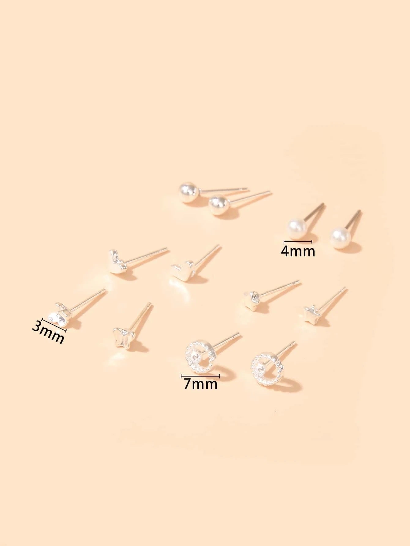 6pairs Faux Pearl Fancy Stud Earrings - HDJ 157