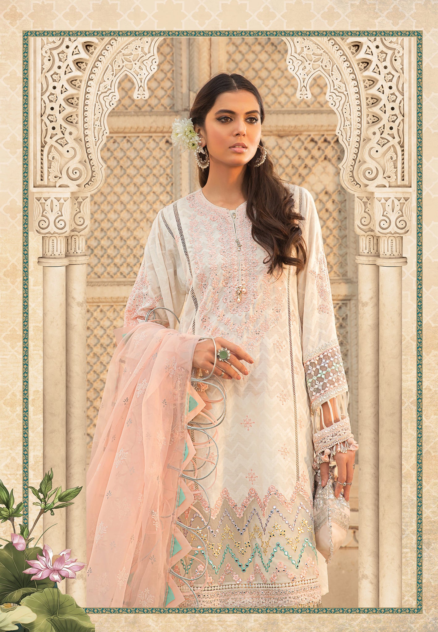 Maria B Embroidered Lawn Suits Unstitched 3 Piece D-2215-A Summer Collection