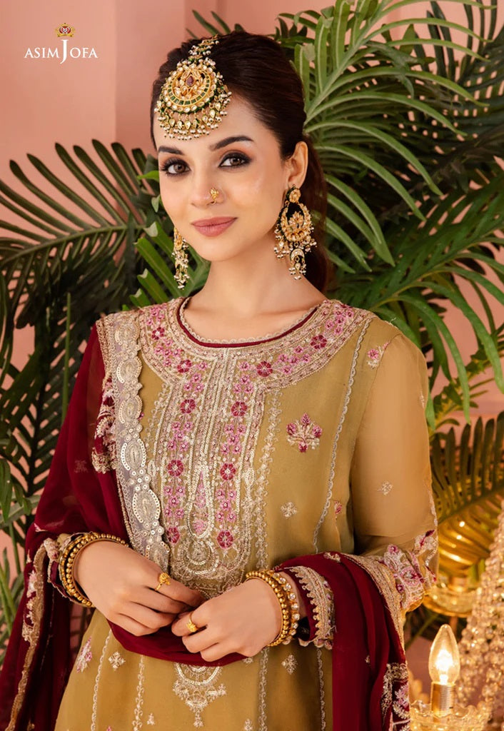 Mehr o Mah by Asim Jofa Festive Embroidered 3pc Unstitched Suit AJM-15