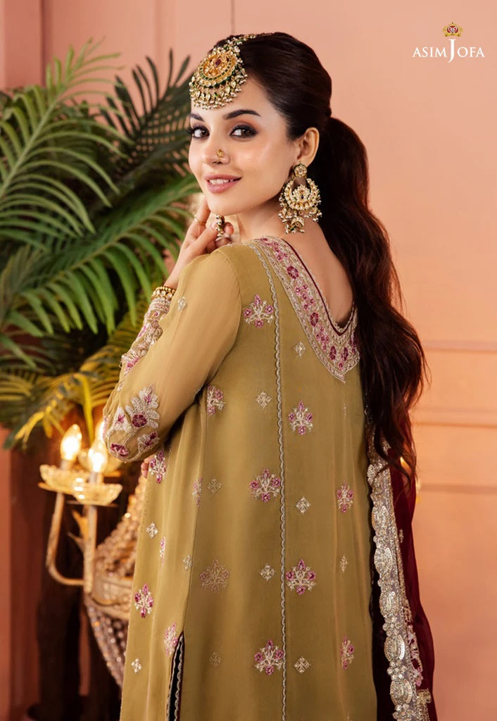 Mehr o Mah by Asim Jofa Festive Embroidered 3pc Unstitched Suit AJM-15
