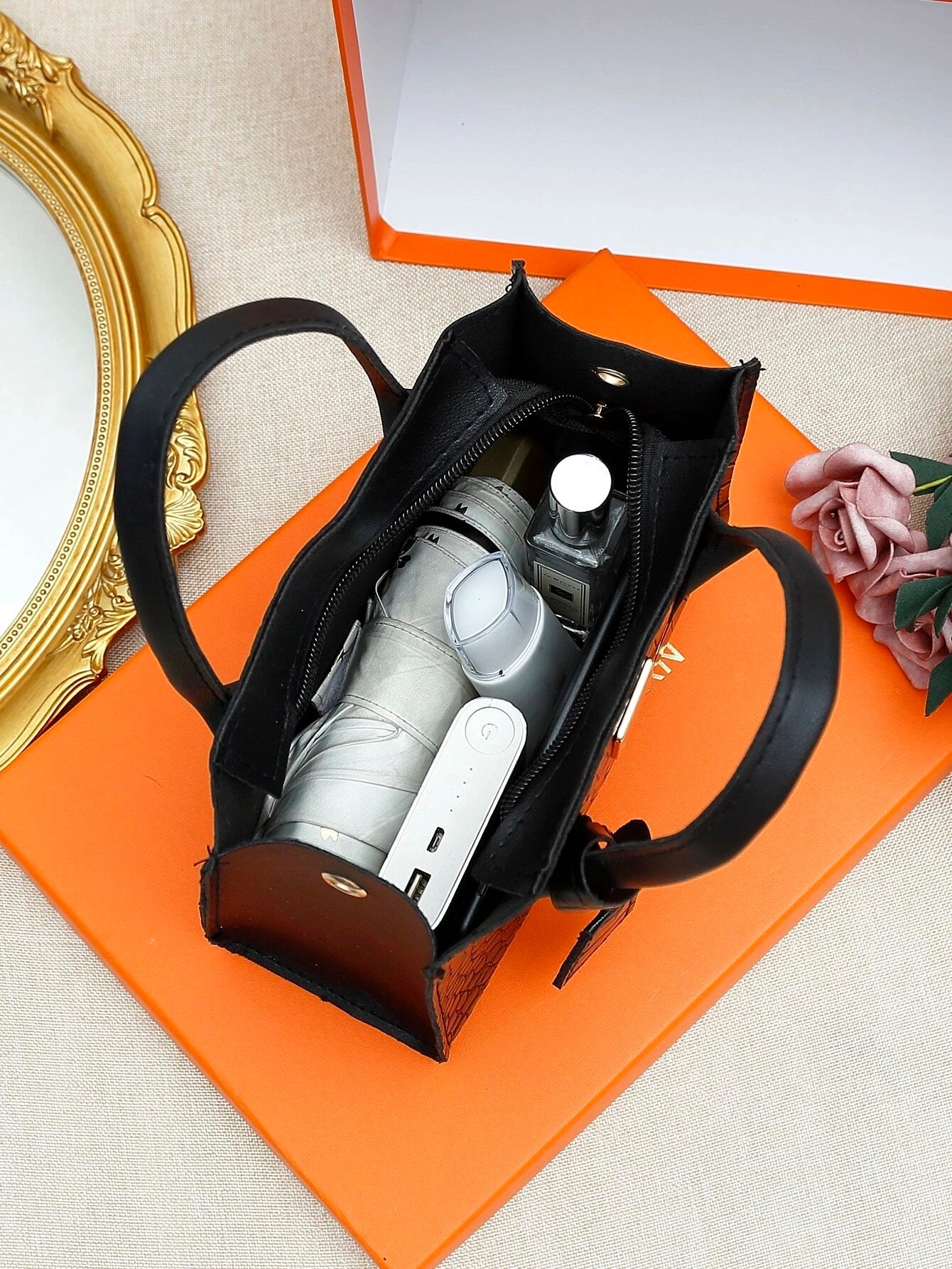 Mini Crocodile Embossed Metal Decor Square Bag - HDJ 161
