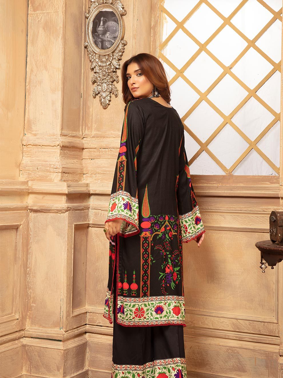NUR Rang Barang Printed Linen Unstitched 2pc Suit - RB 16