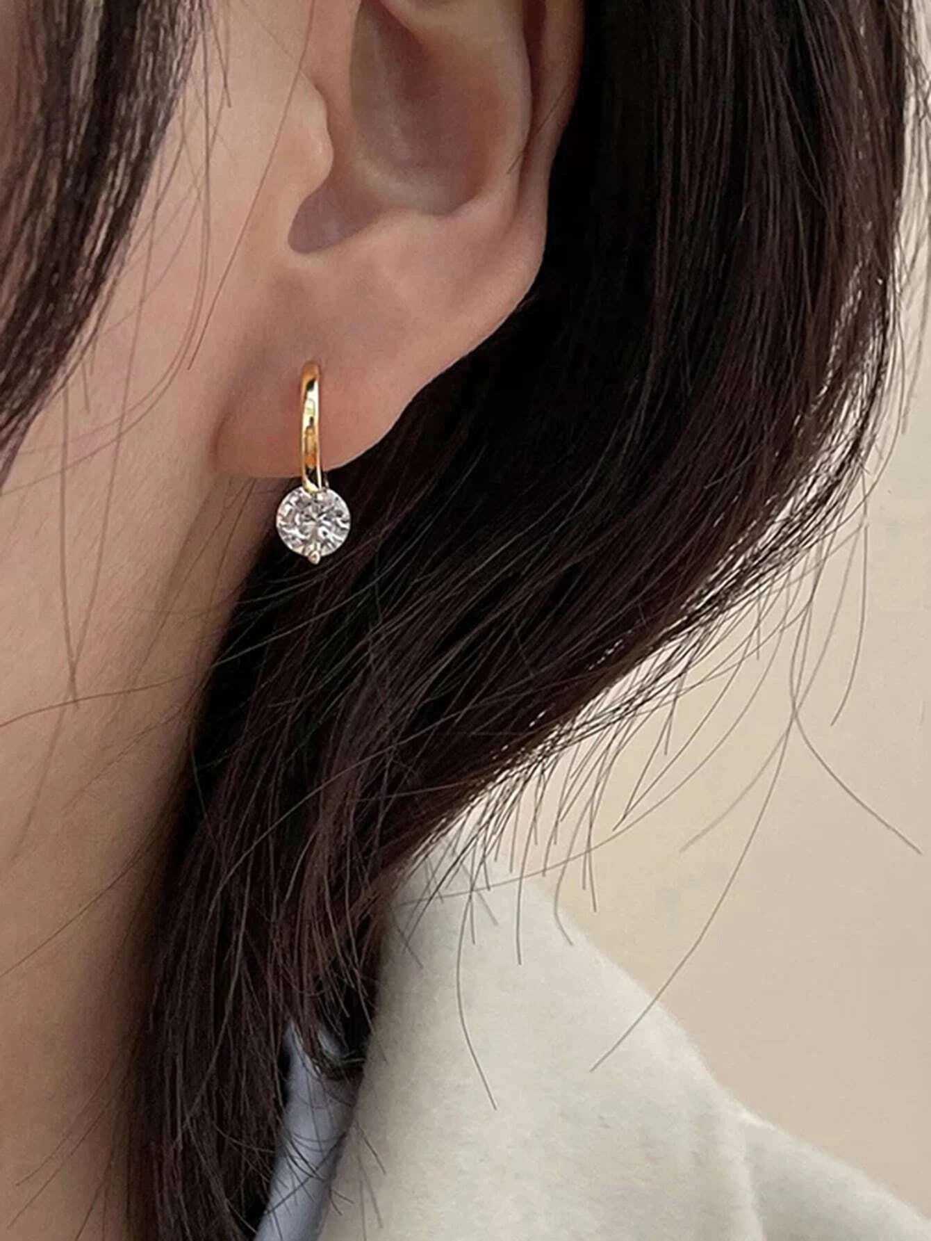 Zircon Decor Earrings - HDJ 171