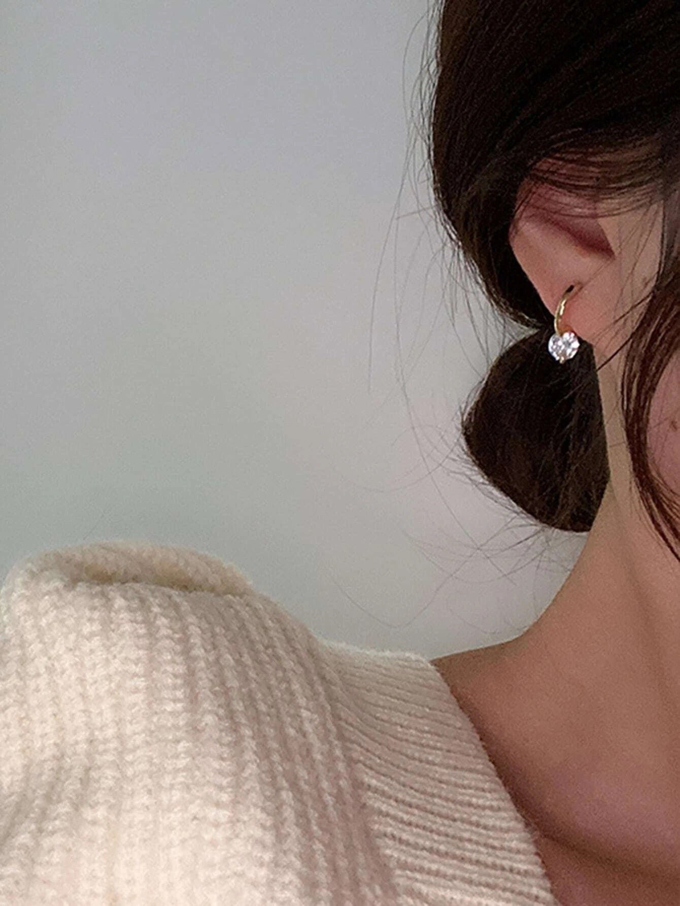 Zircon Decor Earrings - HDJ 171