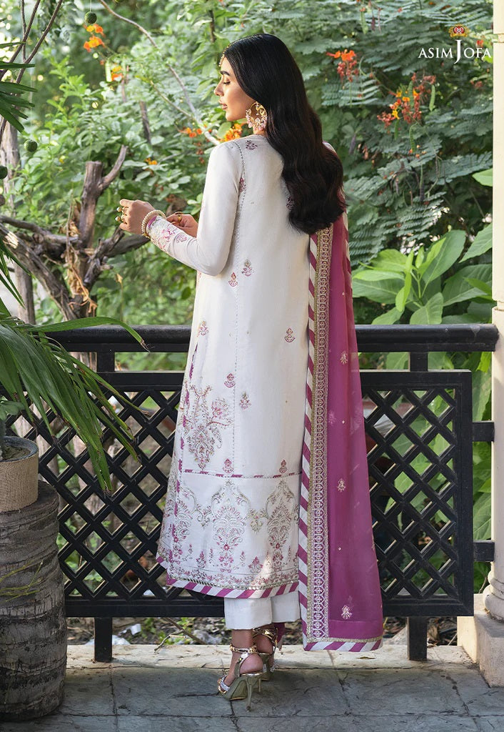 Mehr o Mah by Asim Jofa Festive Embroidered 3pc Unstitched Suit AJM-18