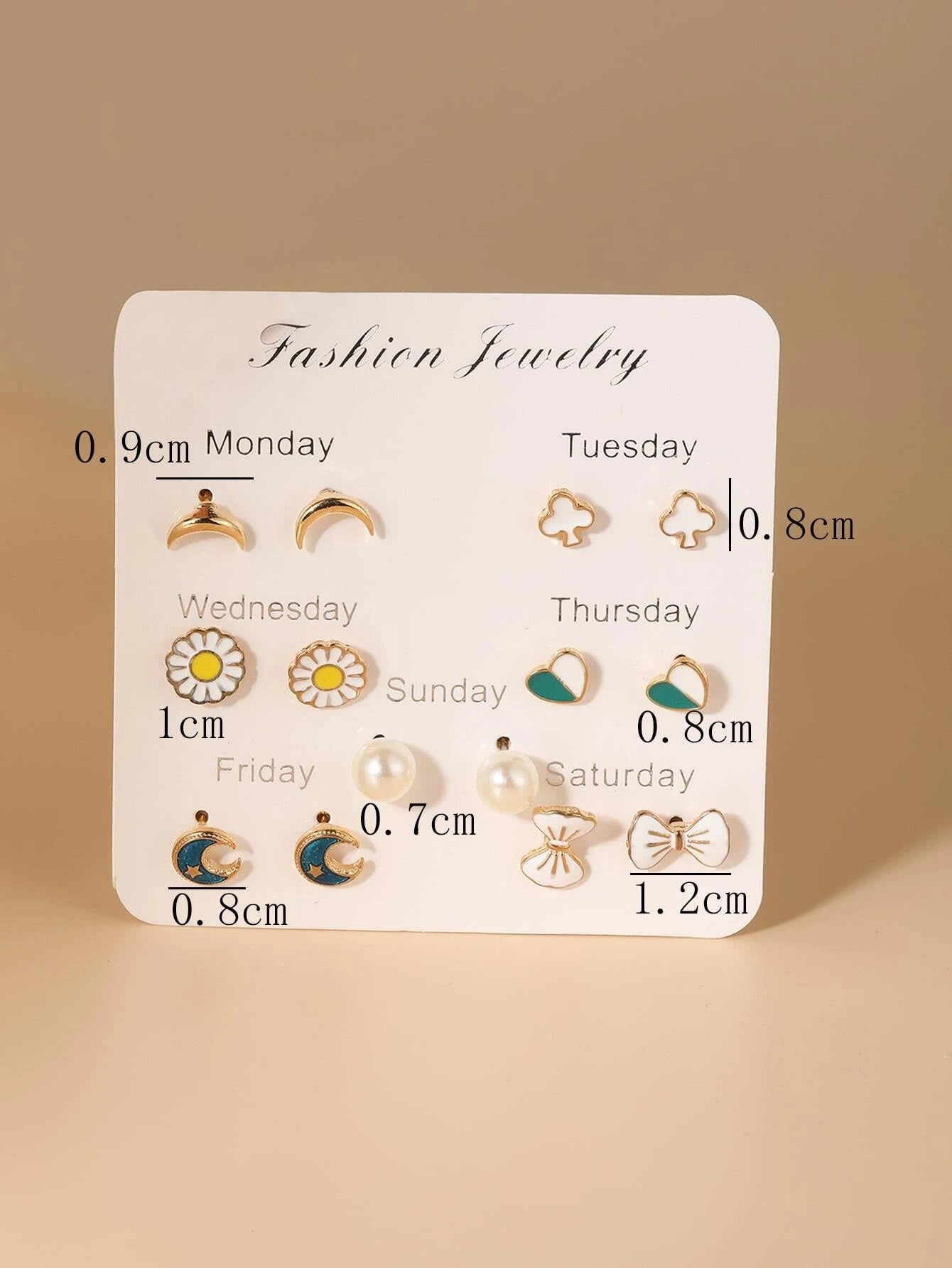 7pairs Bow Knot Decor Stud Earrings - HDJ 197