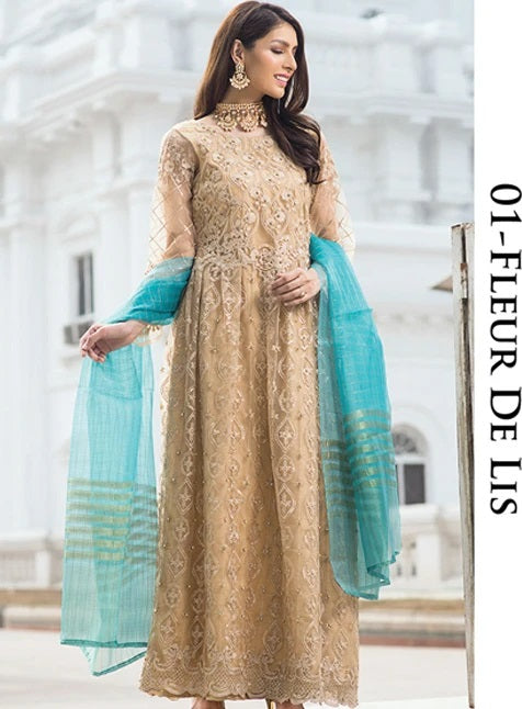 Noorma Kamal Embroidered Missouri Unstitched 3 Piece Suit NK - 01 Fleur De Lis