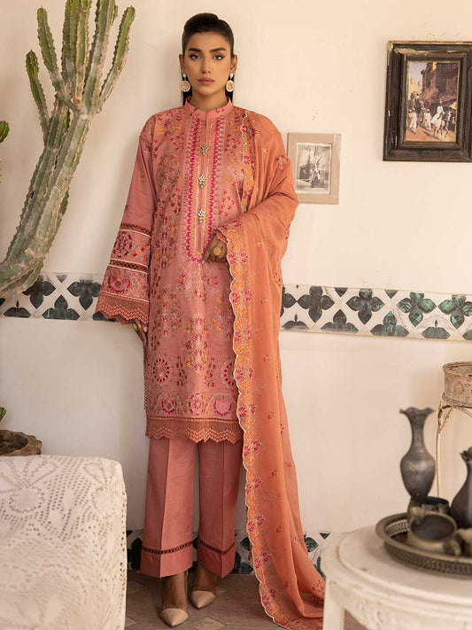 Majestic Embroidered Lawn Dress Unstitched 3pc D-01
