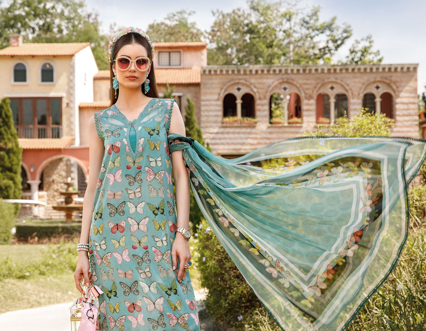 MPrints By Maria B Embroidered Lawn Suits Unstitched 3 Piece MPT-1701-A