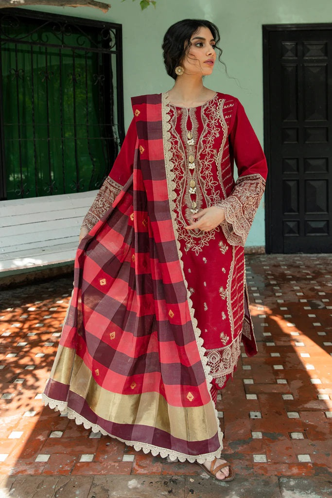 Qline By Qalamkar Embroidered Lawn Suits Unstitched 3 Piece QB-01 ROSA