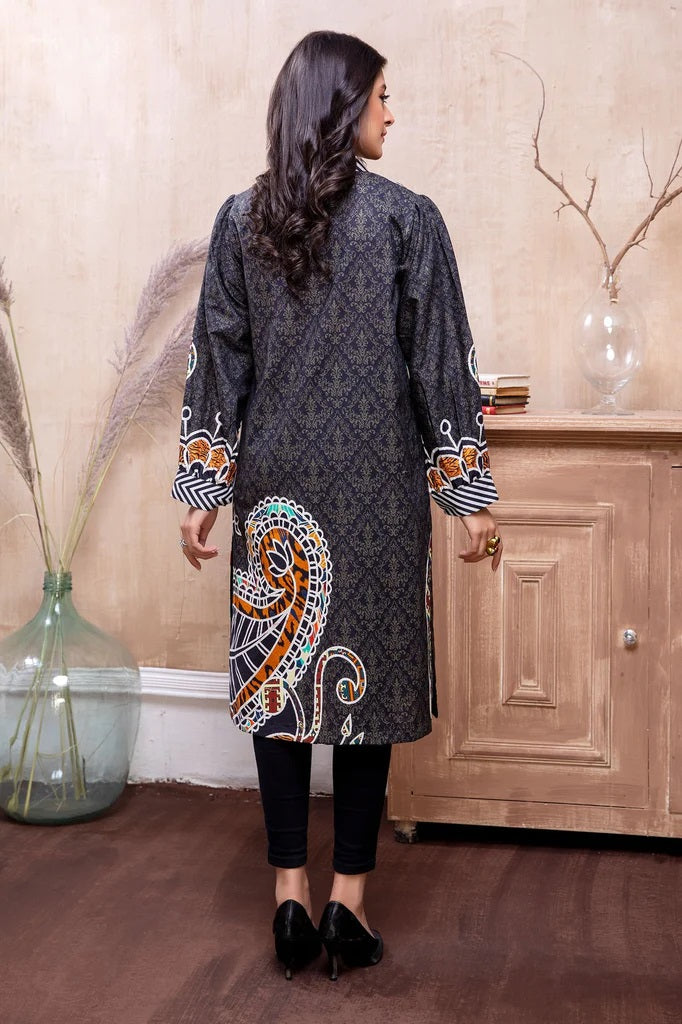 Adan Libas Printed Cambric Stitched Kurti - C1 01 Alpine