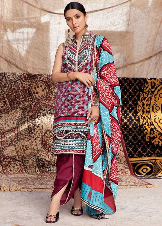 Monsoon by Al Zohaib Printed Lawn Suits Unstitched 3 Piece - 1A - Summer Collection