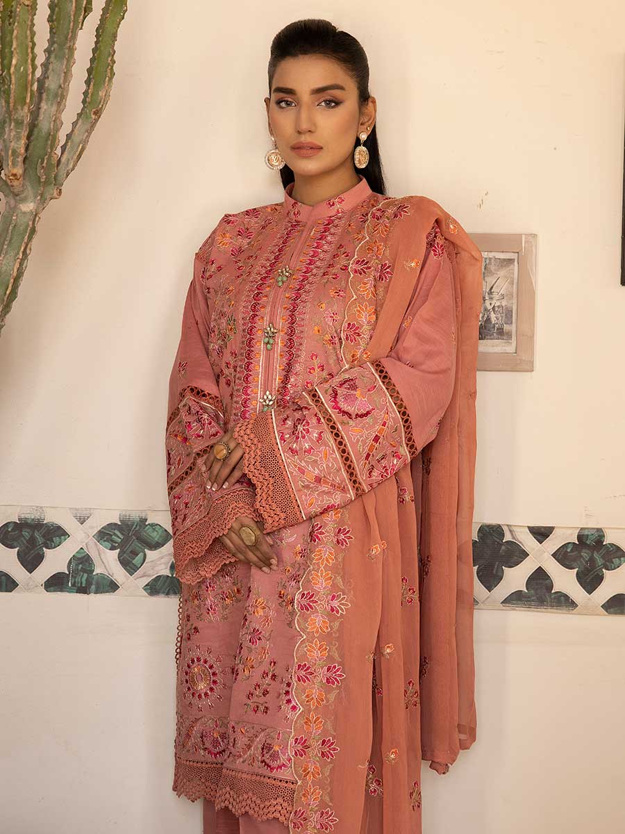 Majestic Embroidered Lawn Dress Unstitched 3pc D-01