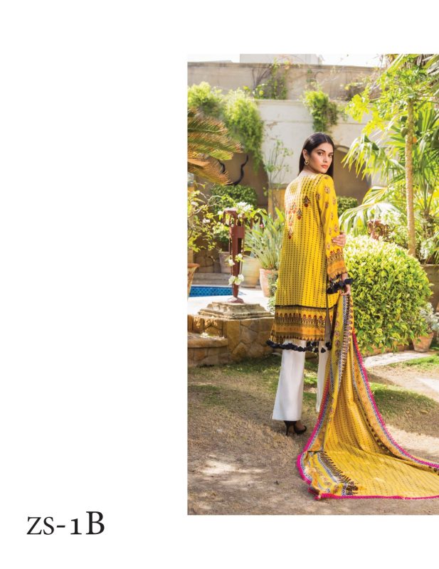 Signature Icon Printed Lawn Unstitched 3 Piece Suit - 1B