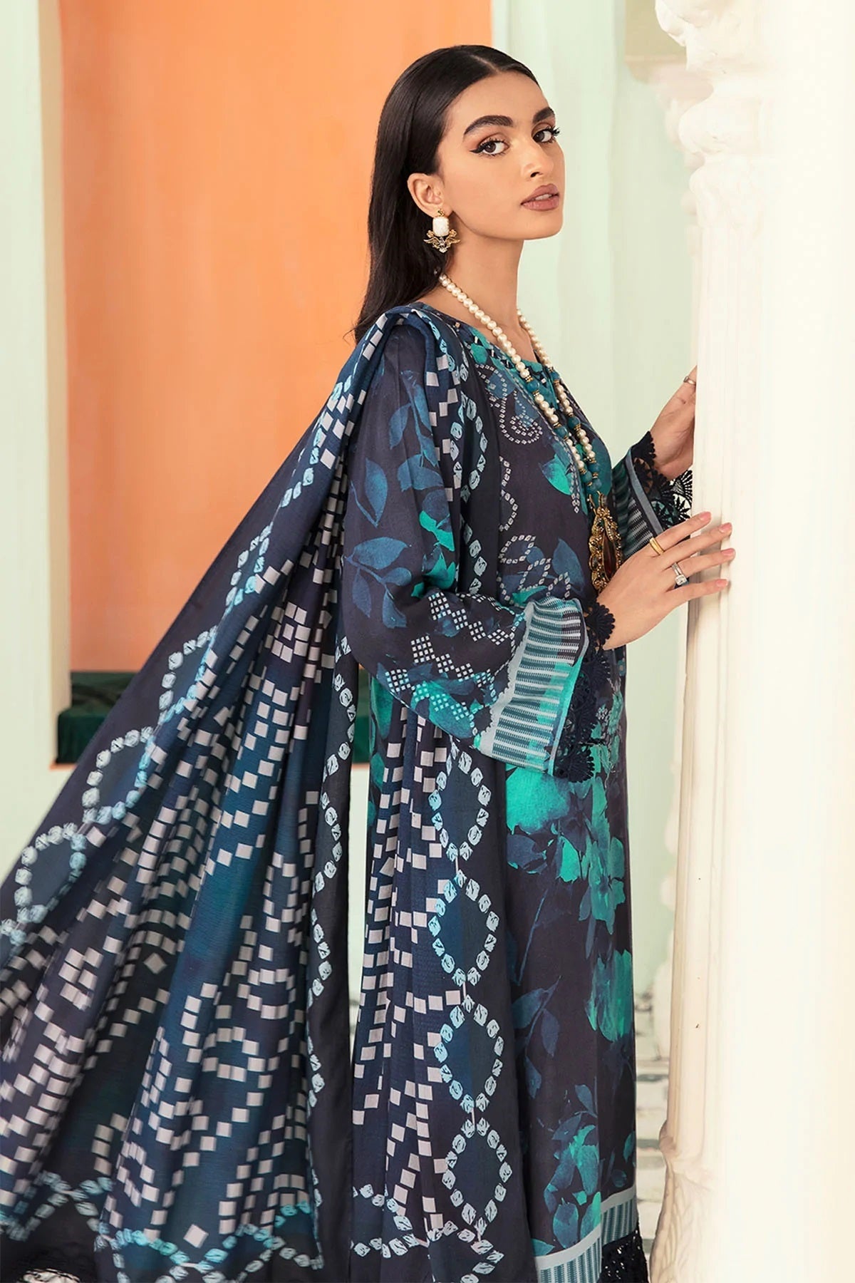 Nureh Signature Prints Marina Suits Unstitched 3 Piece SP-20 - Fall Winter