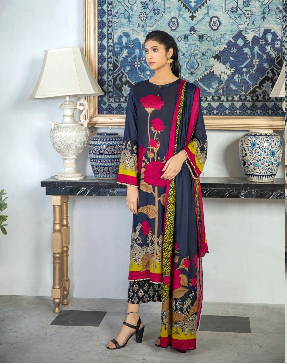 Ittehad Crystal Printed Lawn Unstitched 3 Piece Suit - LF-CL-21146A - Summer Collection