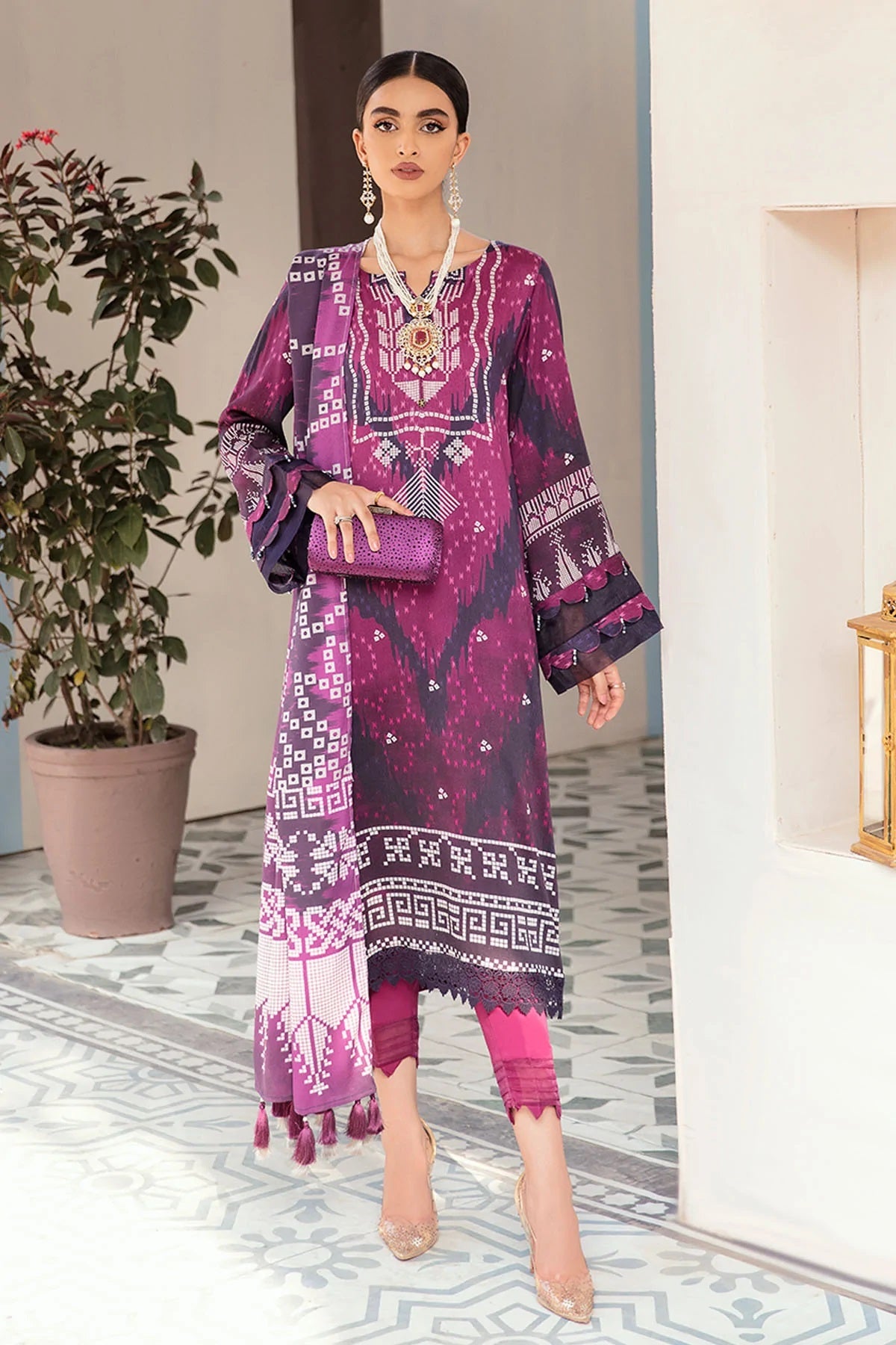Nureh Signature Prints Marina Suits Unstitched 3 Piece SP-21 - Fall Winter