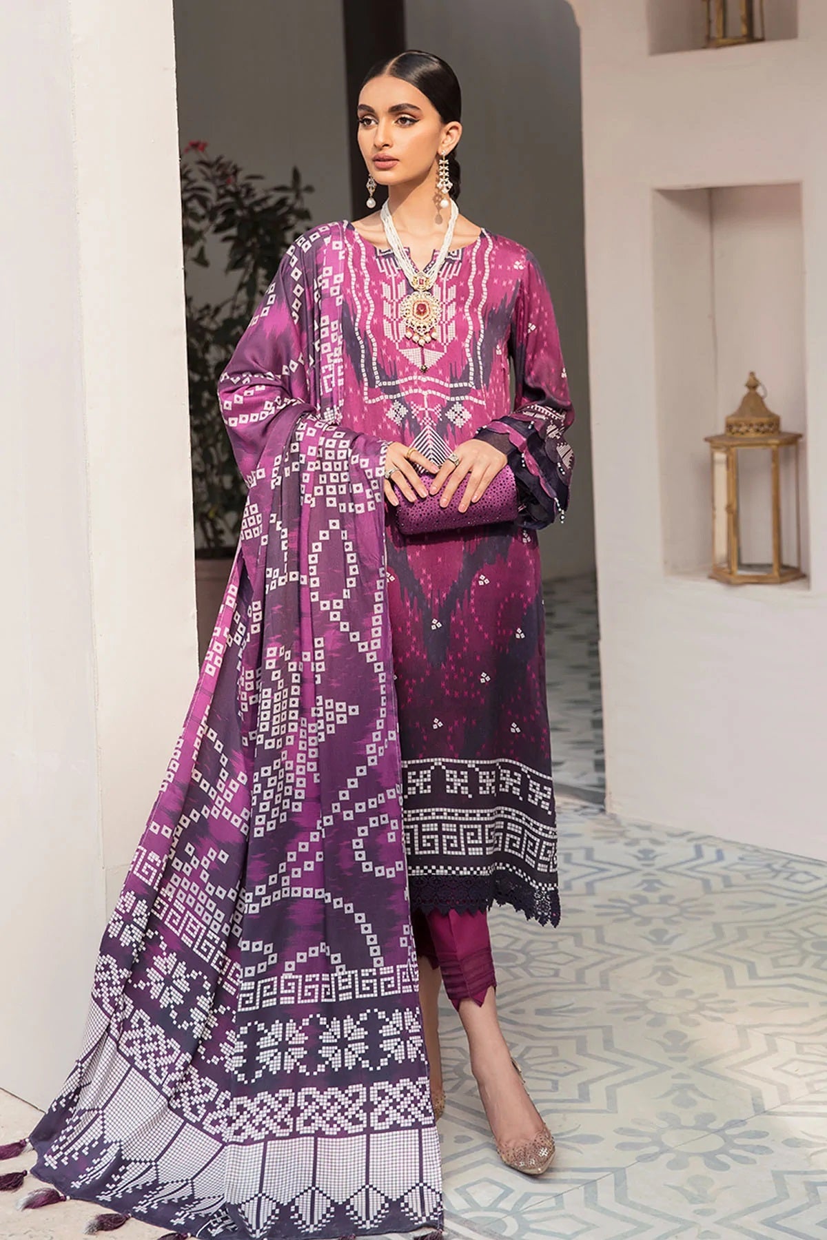 Nureh Signature Prints Marina Suits Unstitched 3 Piece SP-21 - Fall Winter