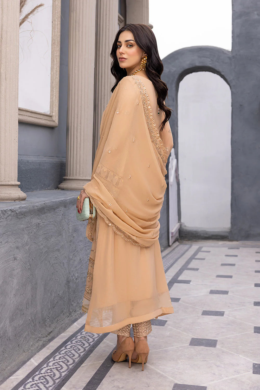 Ensembles By Azure Embroidered Chiffon Suits Unstitched 3 Piece AZ-22-Allure - Festive Collection