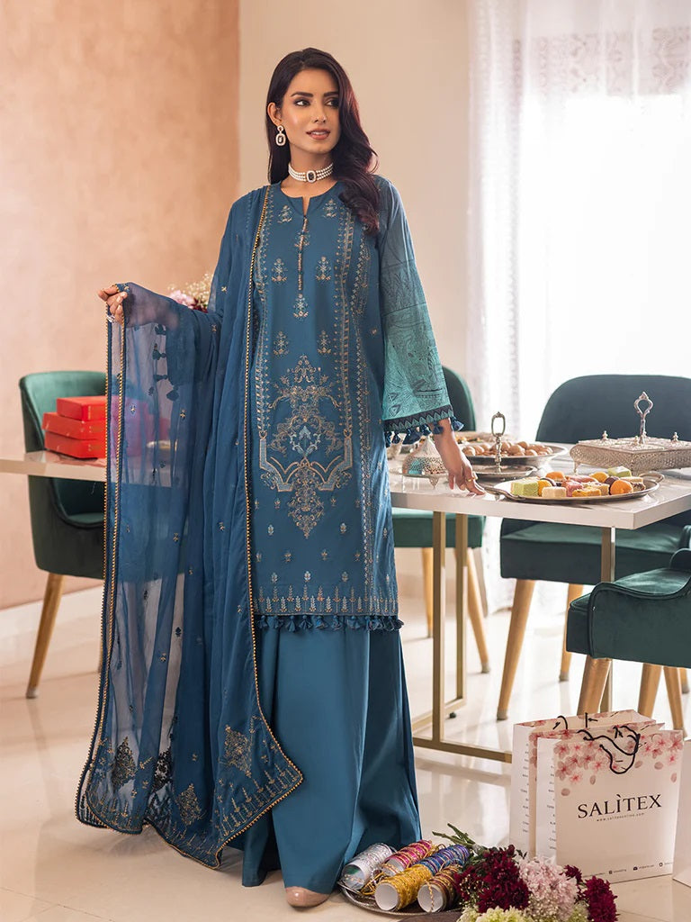 Shades of Festive by Salitex Embroidered Lawn Suits Unstitched 3 Piece WK-01023UT