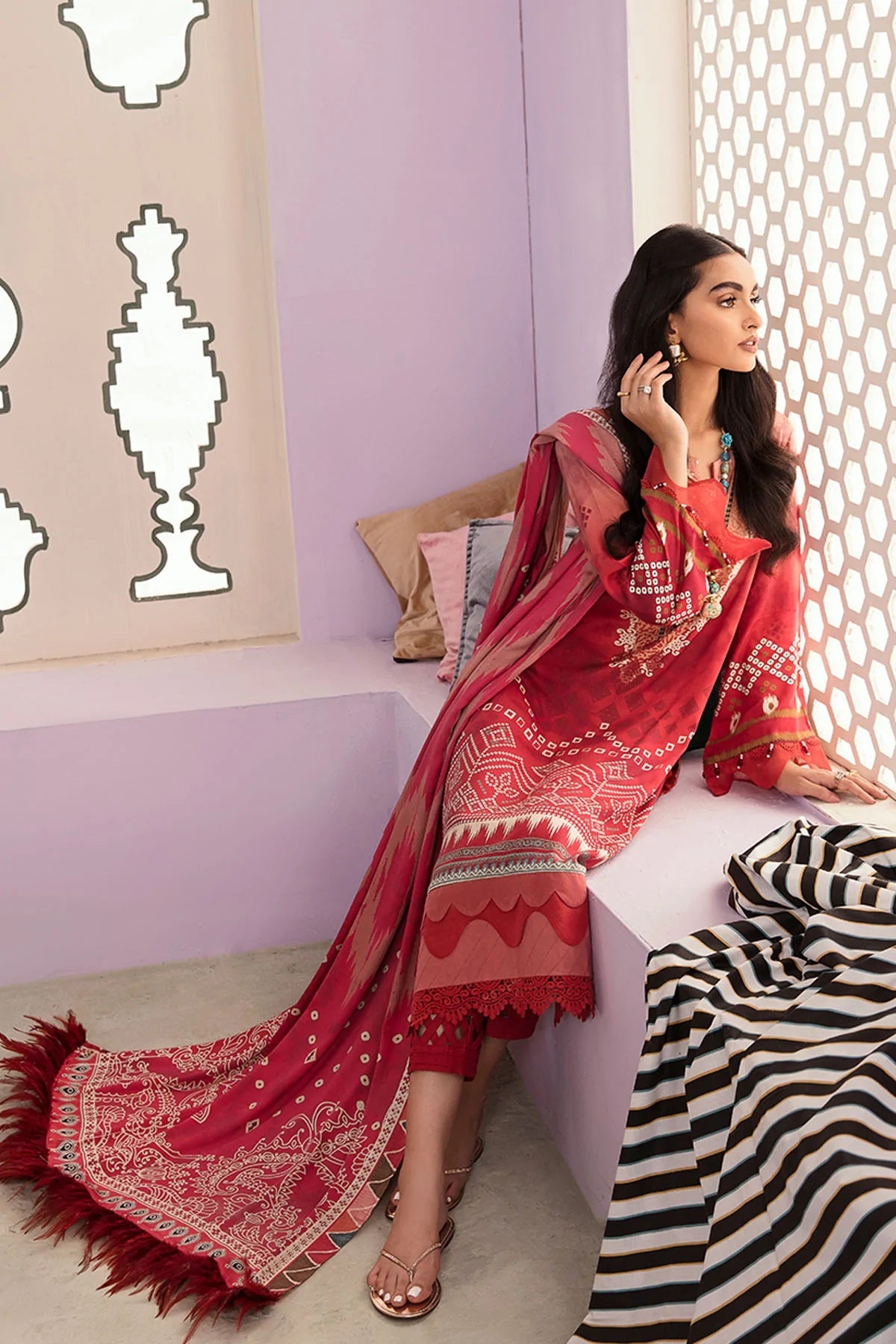 Nureh Signature Prints Marina Suits Unstitched 3 Piece SP-23 - Fall Winter