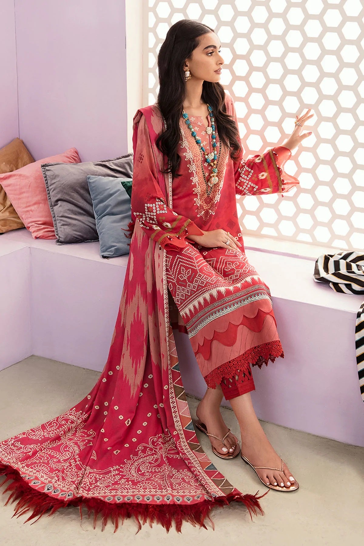 Nureh Signature Prints Marina Suits Unstitched 3 Piece SP-23 - Fall Winter