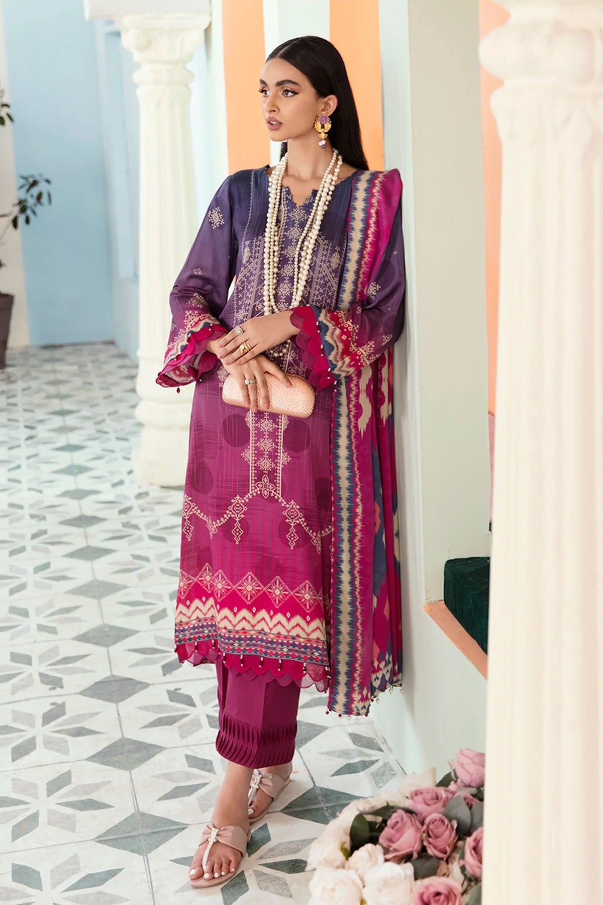 Nureh Signature Prints Marina Suits Unstitched 3 Piece SP-25 - Fall Winter
