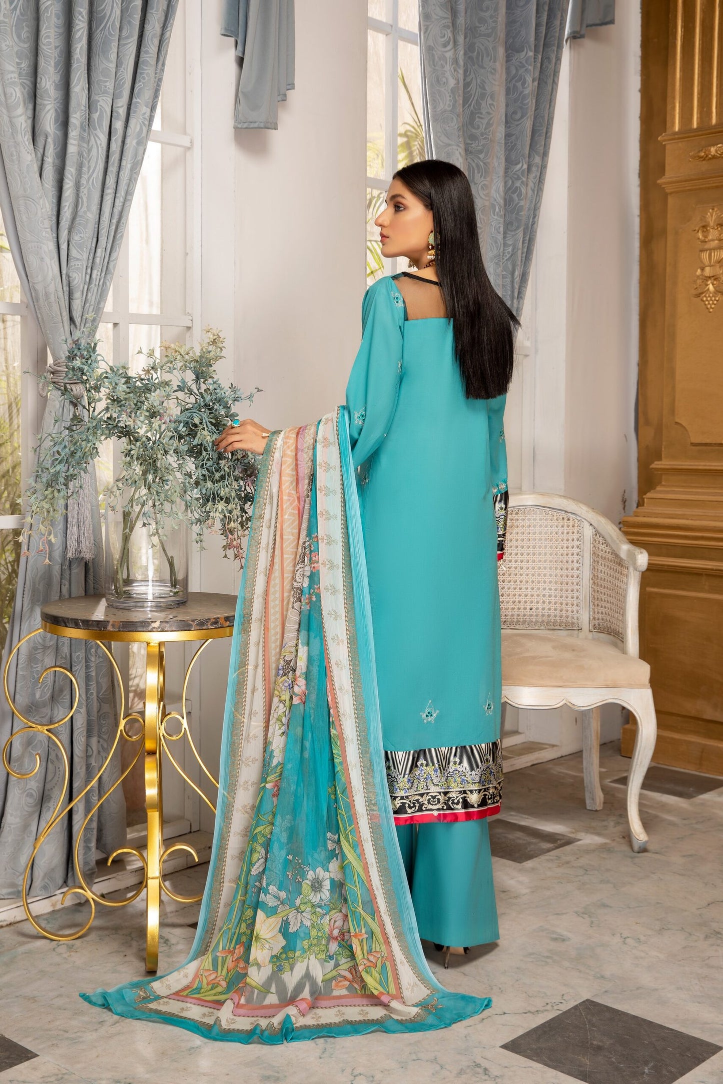 Kalyan Embroidered Chikankari Lawn Unstitched 3 Piece Suit - K5-2
