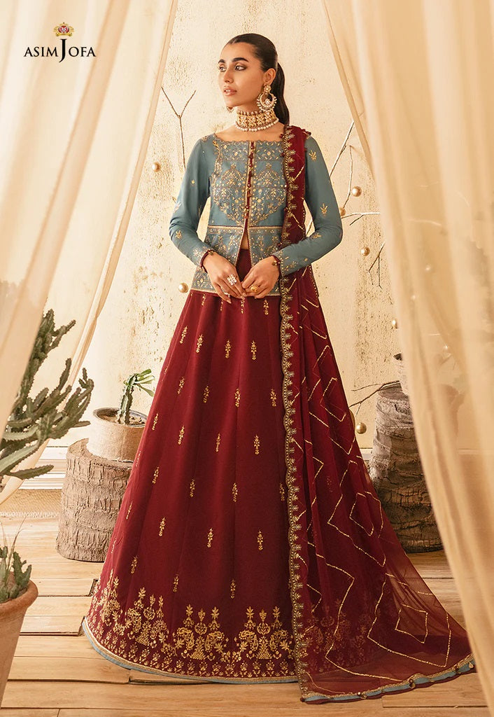 Mehr o Mah by Asim Jofa Festive Embroidered 3pc Unstitched Suit AJM-02