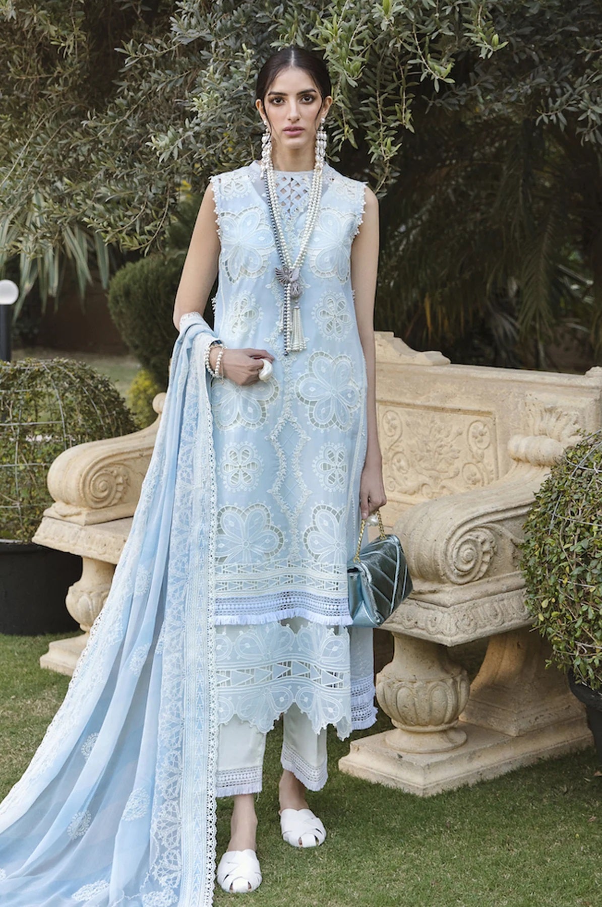 Sable Vogue Embroidered Lawn Suits Unstitched 3 Piece SL-02-23-V1 ALYSSA - Luxury Collection