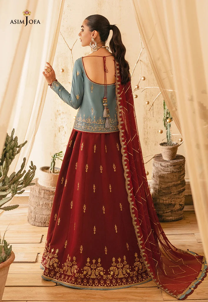 Mehr o Mah by Asim Jofa Festive Embroidered 3pc Unstitched Suit AJM-02