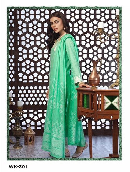 Salitex Embroidered Jacquard Lawn Unstitched 3 Piece Suit - 301